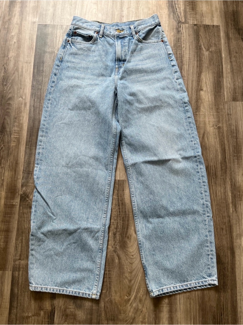 B SIDES Barrel Leg Jeans Size 26 Light Wash High Rise Made in USA